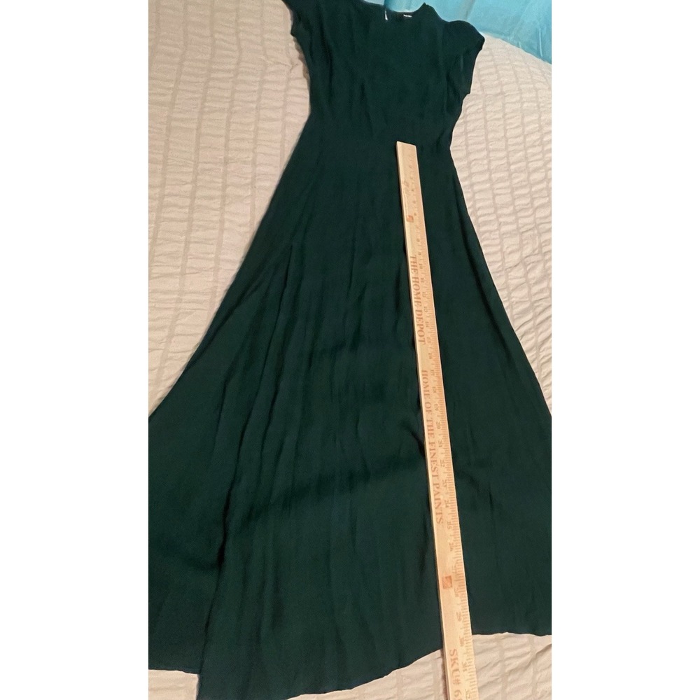Reformation Gavin in Dark Green Cutout Back Side Slit Crepe Midi Dress  Size 0 - Picture 11 of 13